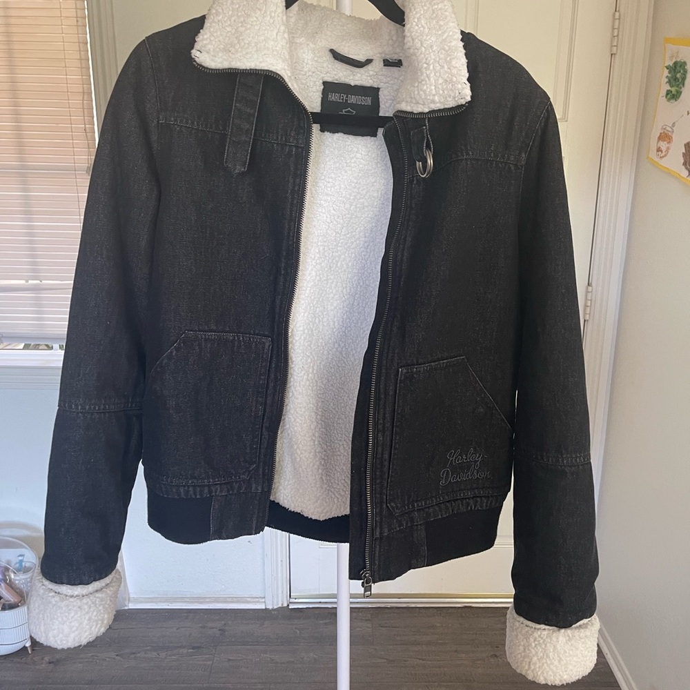 Harley Davidson Sherpa Black Women’s Jacket - Picture 2 of 6
